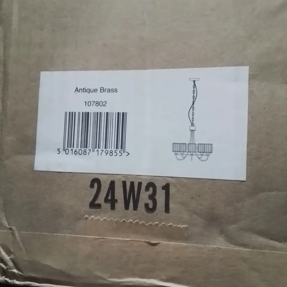 BOXED CEILING LIGHT ANTIQUE BRASS 