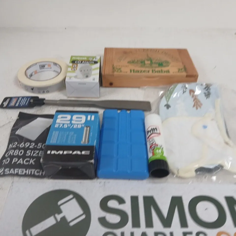 APPROXIMATELY 15 ASSORTED HOUSEHOLD PRODUCTS TO INCLUDE PRITT STICK , SEALEY AND CO ALARM 