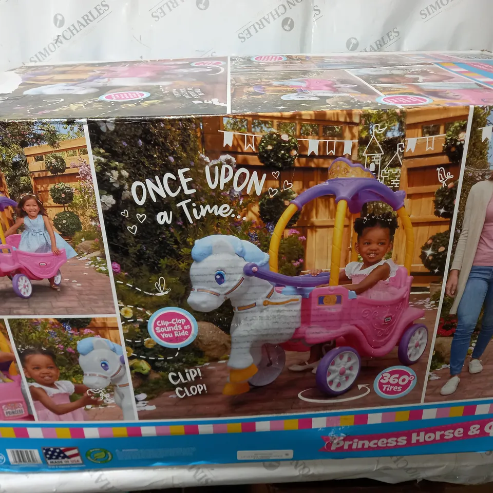 BOXED LITTLE TIKES PRINCESS COSY HORSE CHARIOT  RRP £134.99