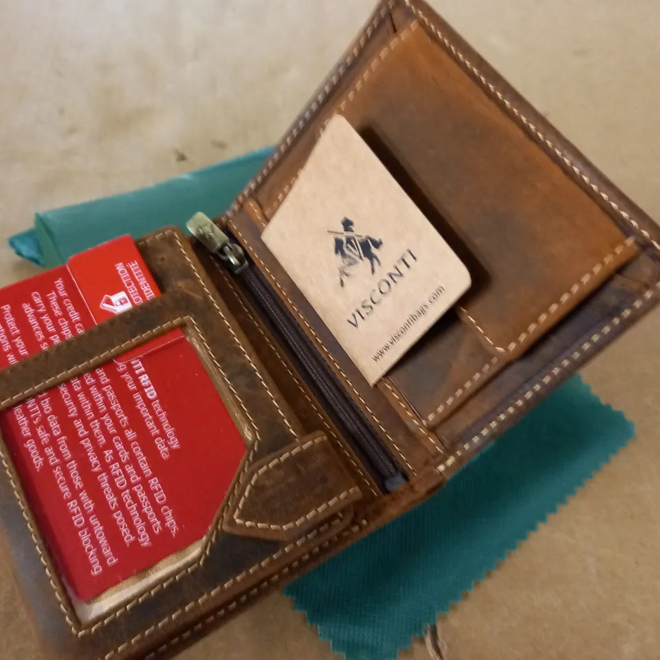 BOXED VISCONTI REAL LEATHER WALLET 
