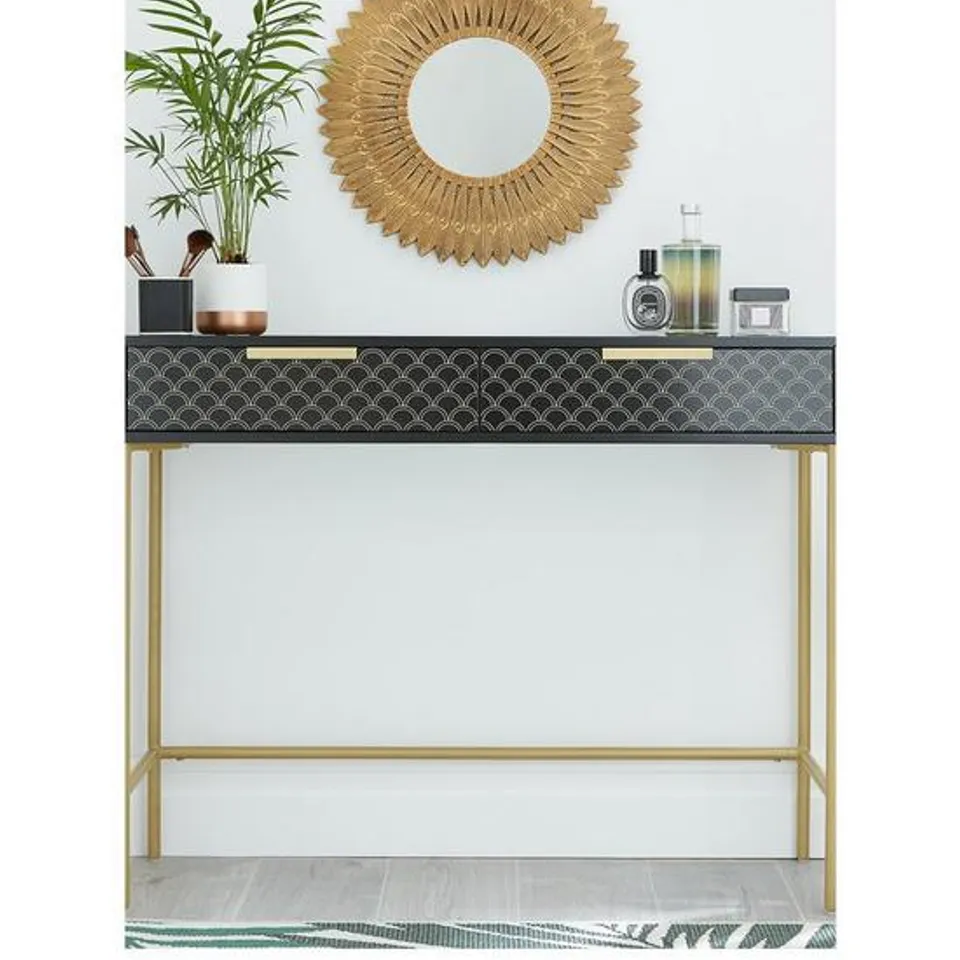 BOSTANIST CONSOLE TABLE BLACK GOLD RRP £179