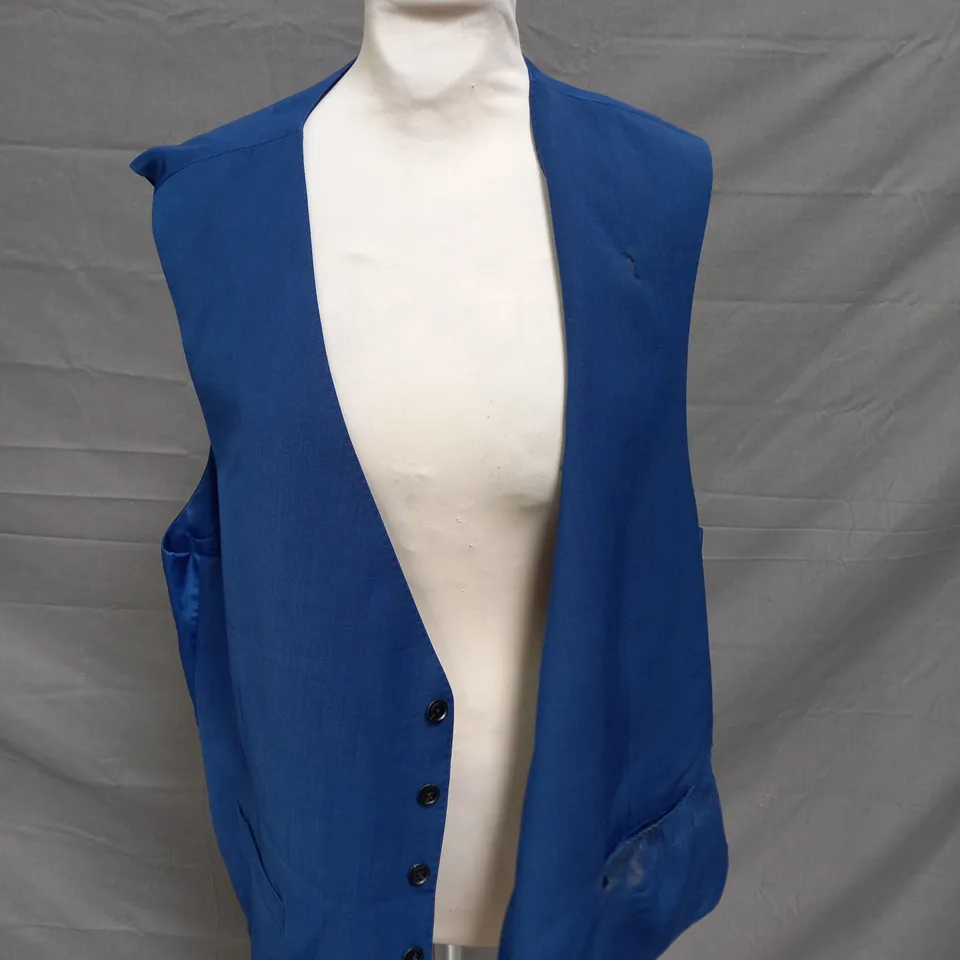 MOSS TAILORED FIT BLUE WAIST COAT - 48R