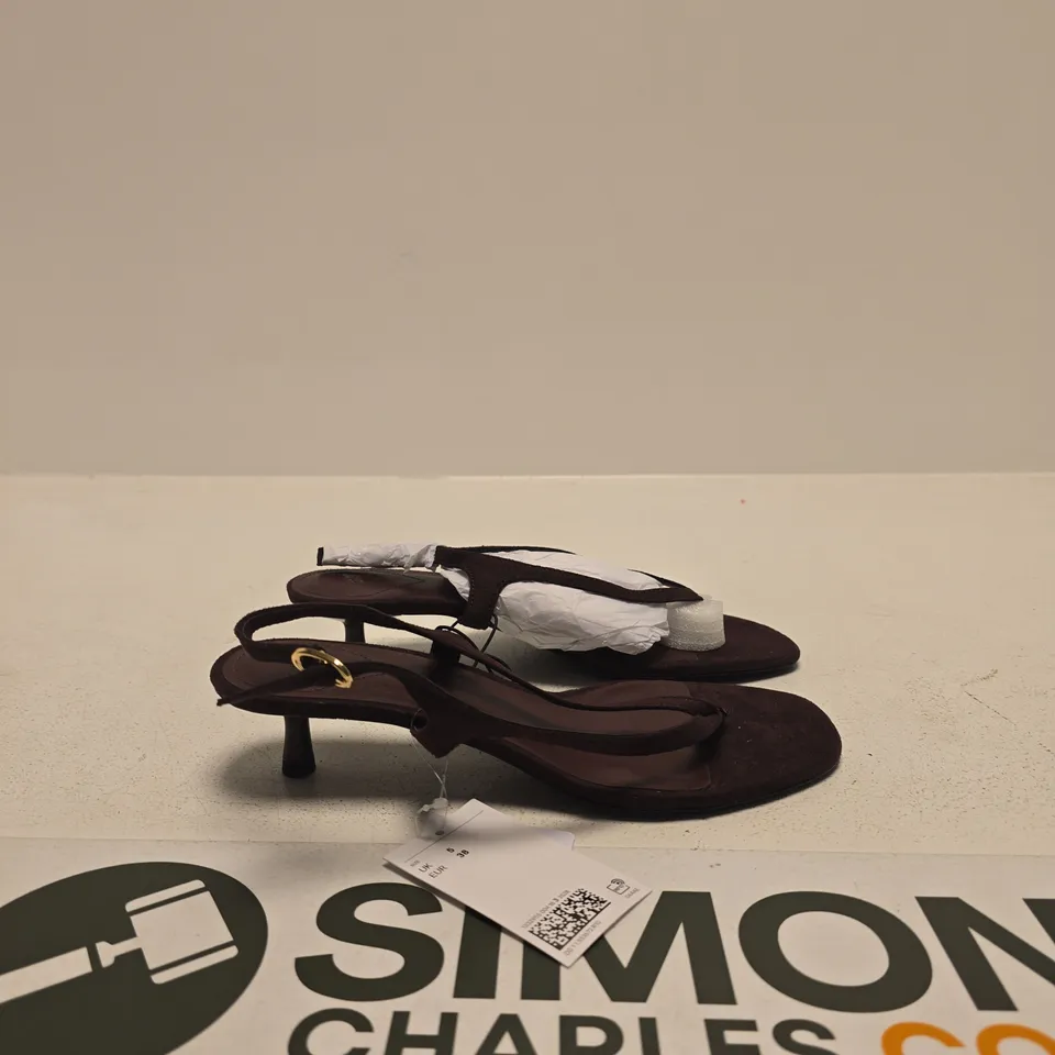 H&M Brown Leather Sandals, Strappy Thong Style – UK Size 5