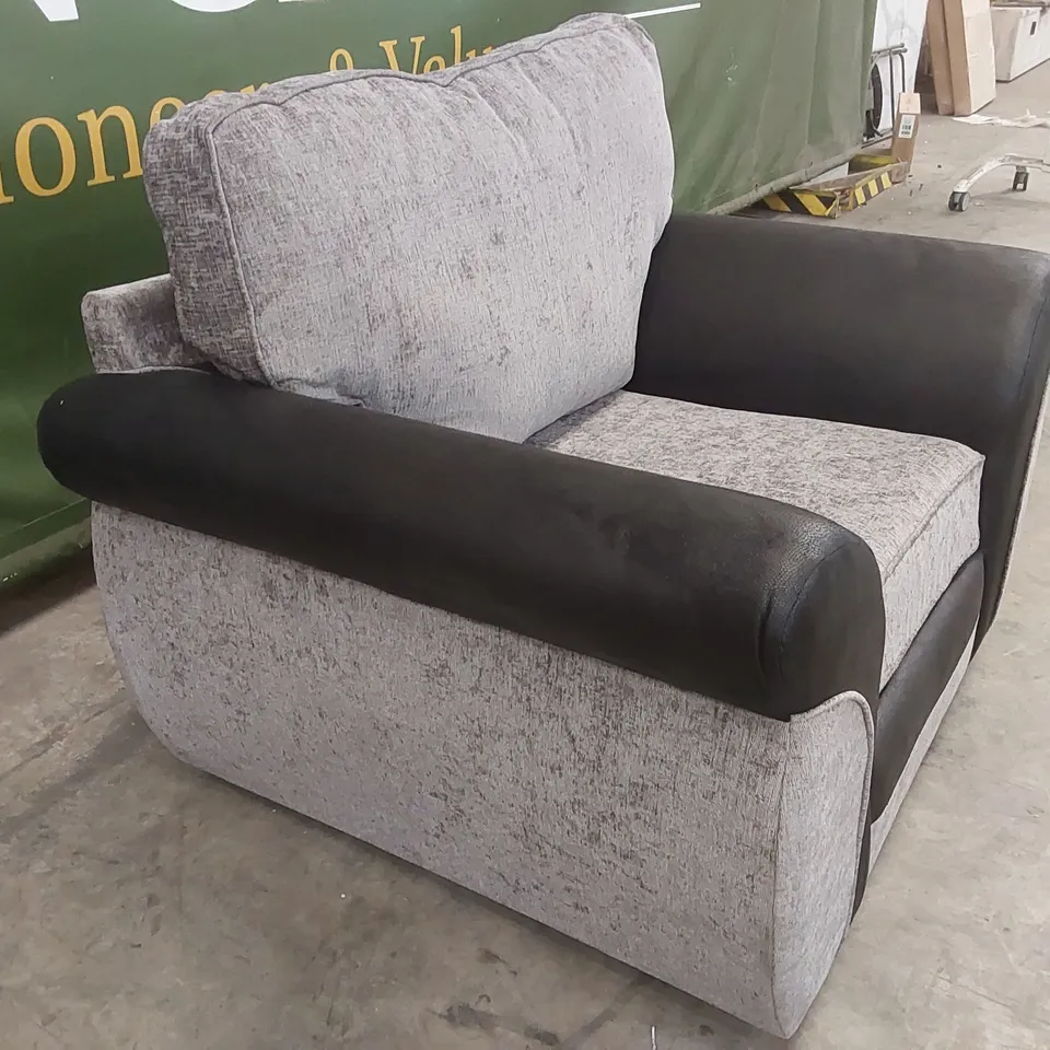 NARVA FABRIC/FAUX LEATHER ARMCHAIR
