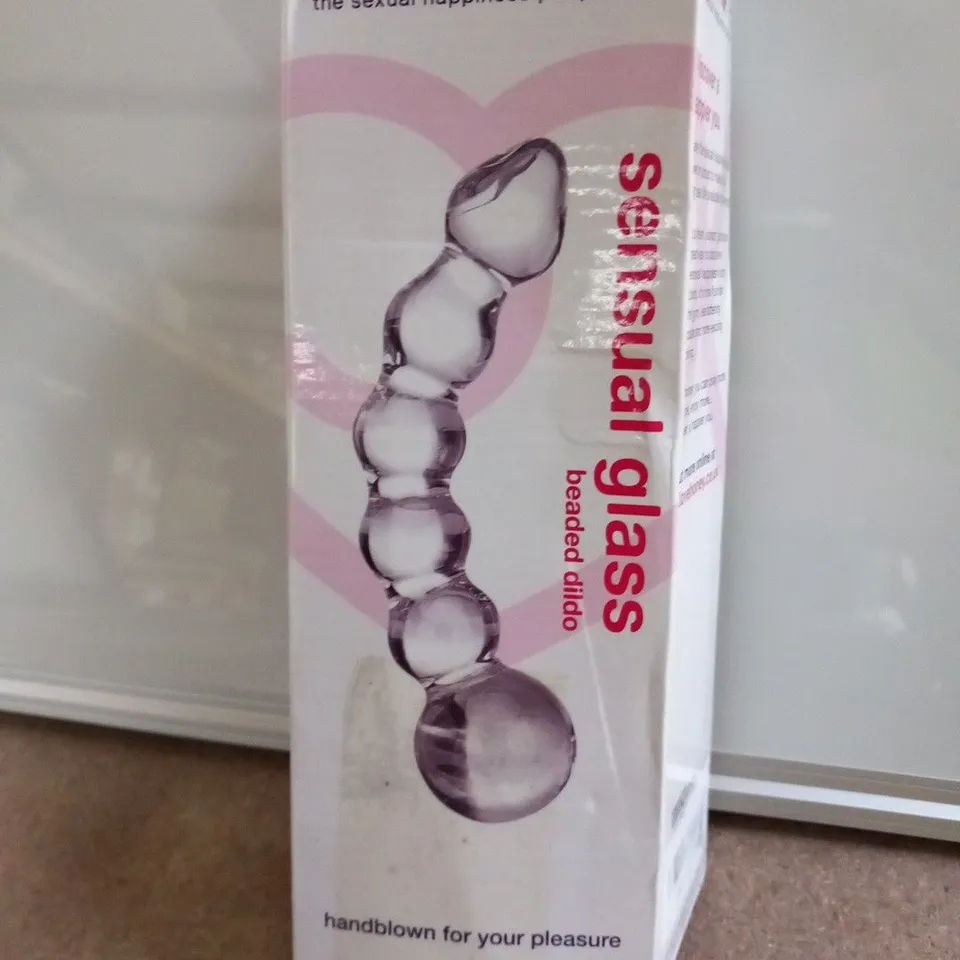 BOXED LOVEHONEY SENSUAL GLASS BEADED DILDO HANDBLOWN FOR YOUR PLEASURE