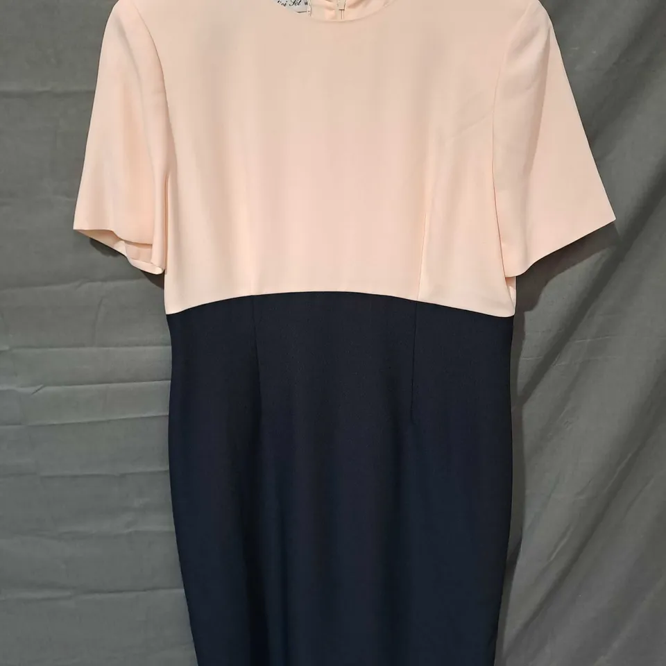 CANDICI JET DRESS AND JACKET PEACHES/NAVY SIZE 16