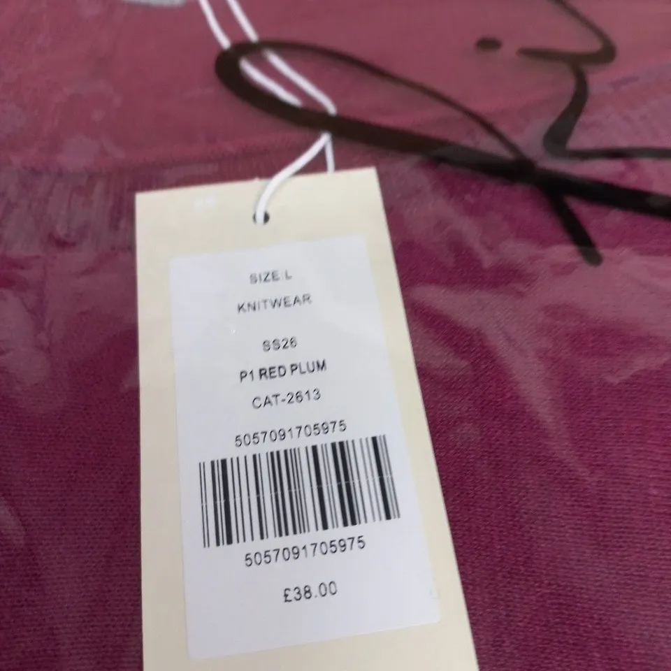 FIRST AVENUE KNITWEAR TOP – SIZE L – RED PLUM