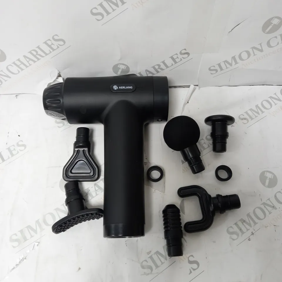 BOXED AERLANG MASSAGE GUN WITH ACCESSORIES 