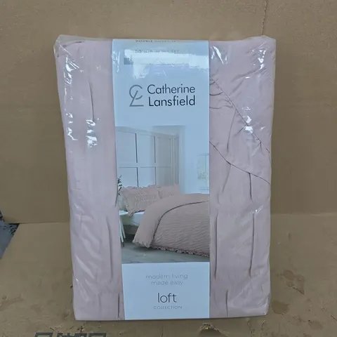 CATHERINE LANSFIELD DOUBLE DUVET SET - SEERSUCKER FRILL