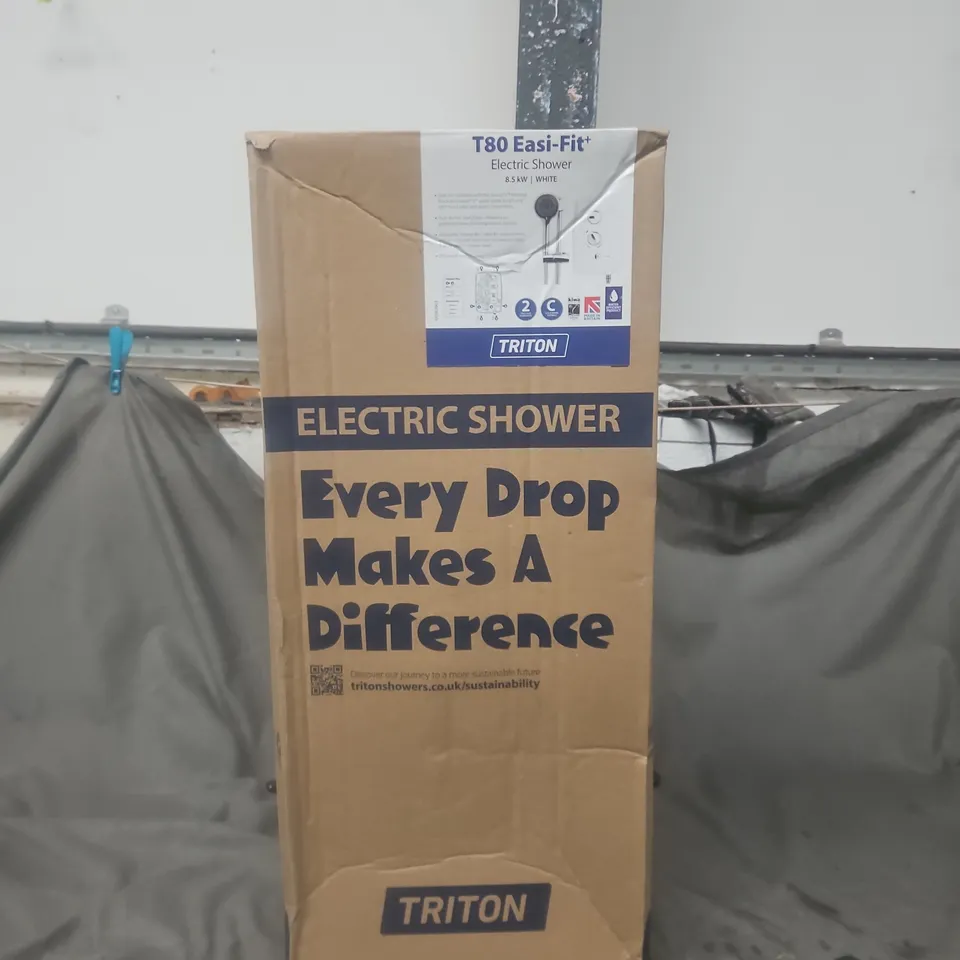 TRITON T80 EASI-FIT+ ELECTRIC SHOWER 8.5KW WHITE – BOXED