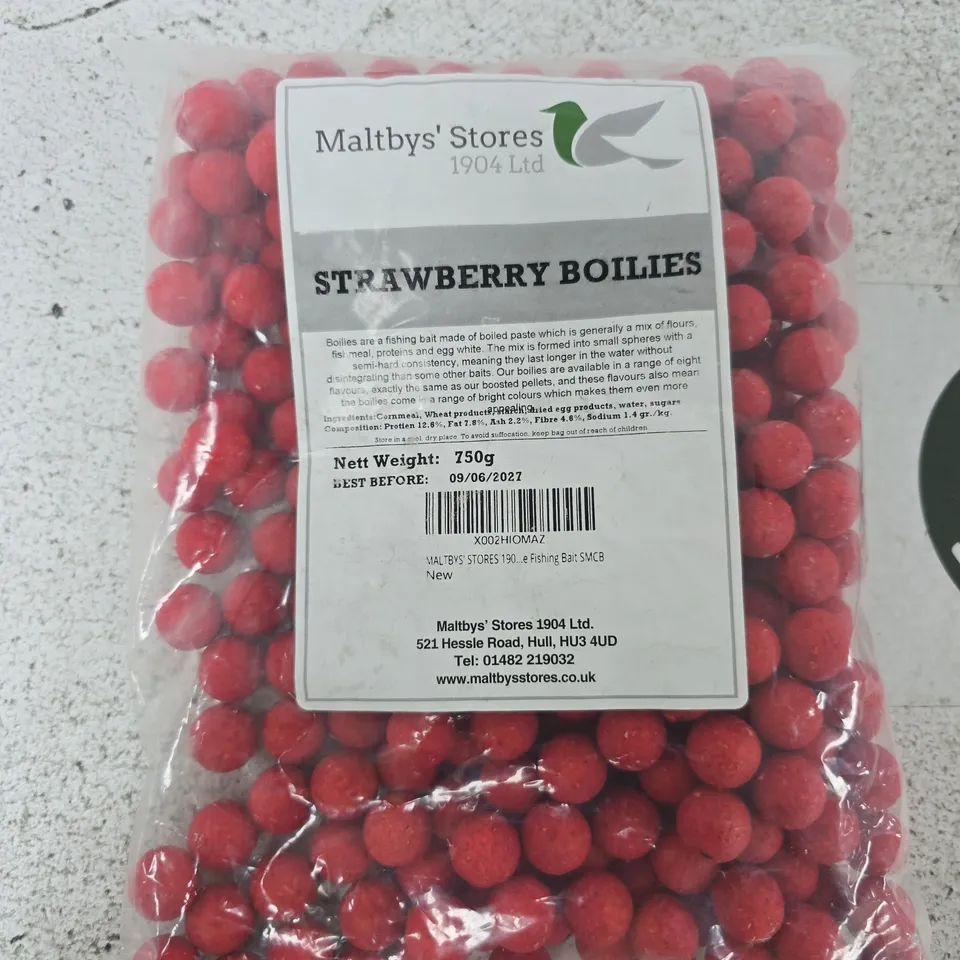 MALTBYS STORES 750G STRAWBERRY BOILIES – FISHING BAIT