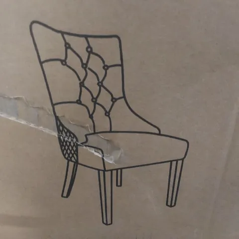 BOXED SET OF 2 ASR INTERIORS MAJESTIC GREY FABRIC DINING CHAIRS