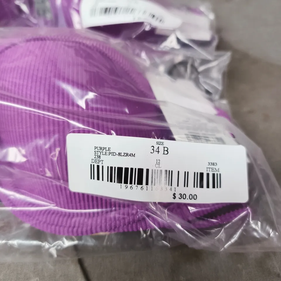 2 X SHADE SHORE PURPLE 34B BRA BAGGED WITH TAGS