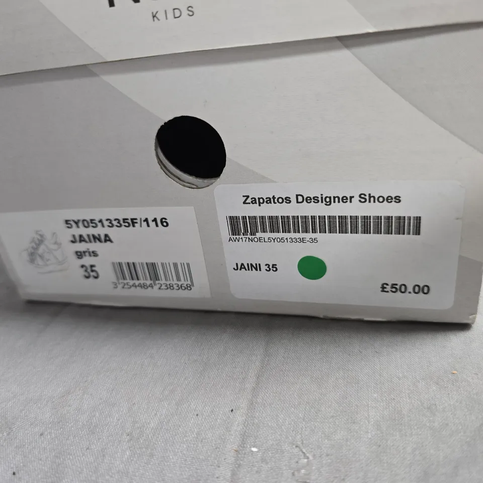 NOEL KIDS JAINA GREY METALLIC TRAINERS – EU 35 (UK 3.5)