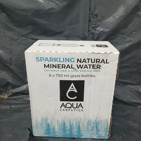BOXED SPARKLING NATURAL MINERAL WATER - X6 GLASS BOTTLES - COLLECTION ONLY 