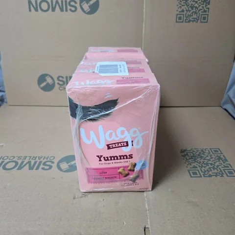 5 X 400G WAGG TREATS YUMMS WITH LIVER CRUNCHY BISCUITS