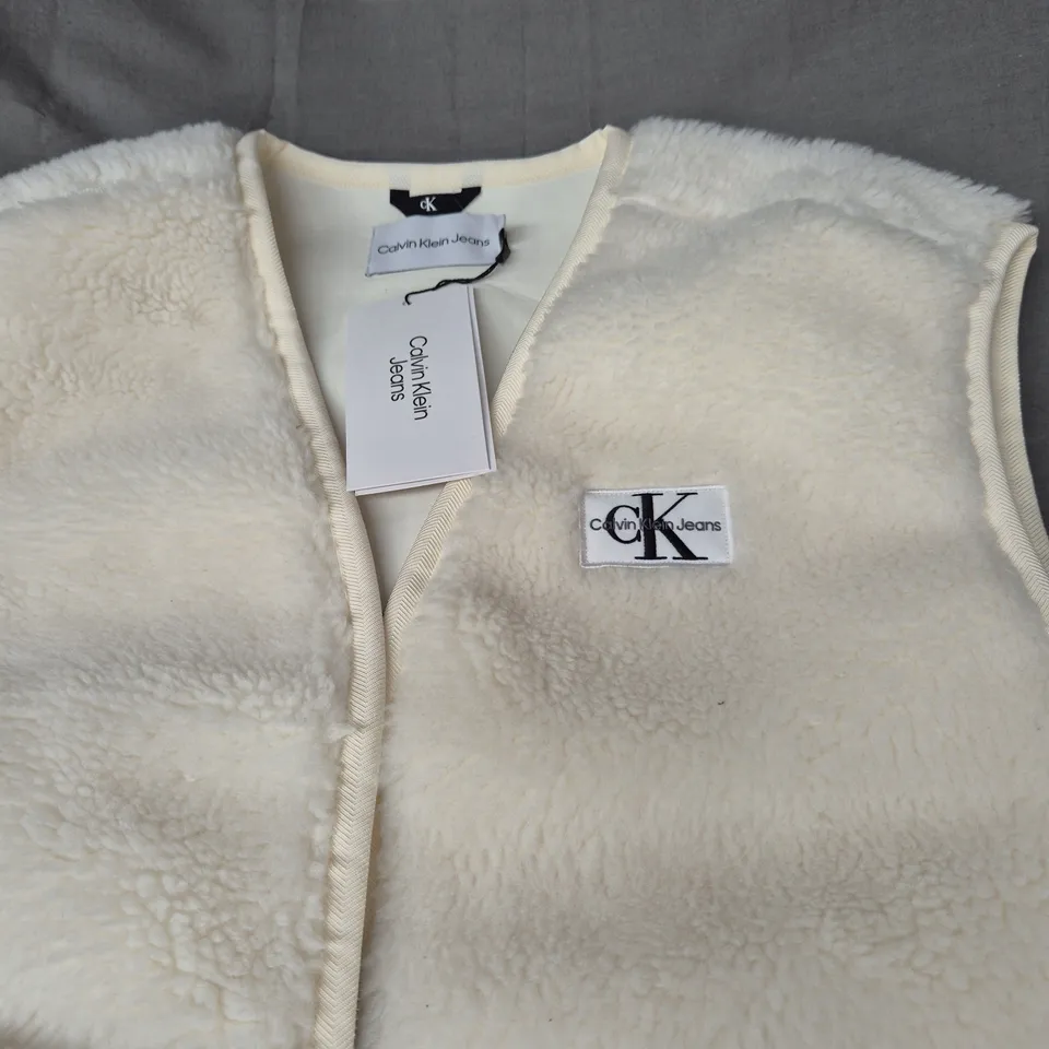 CALVIN KLEIN SHERPA ZIPPED GILLET SIZE L