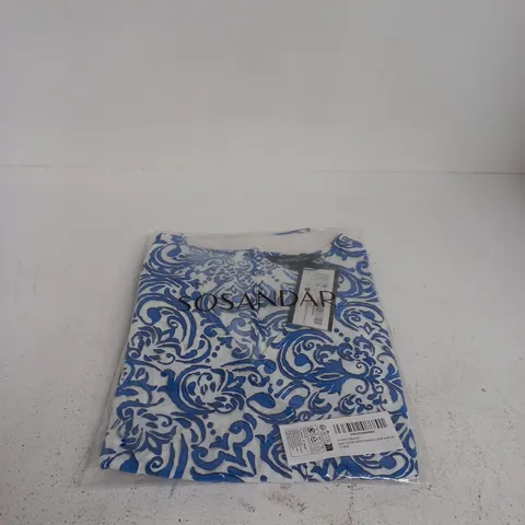 SOSANDAR BLUE FLUTTER SLEEVE PRINTED CREPE PLAYSUIT SIZE 12