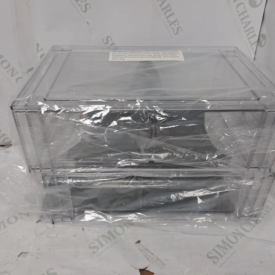 SET OF 2 COOKS ESSENTIAL STACKABLE STORAGE BOXES