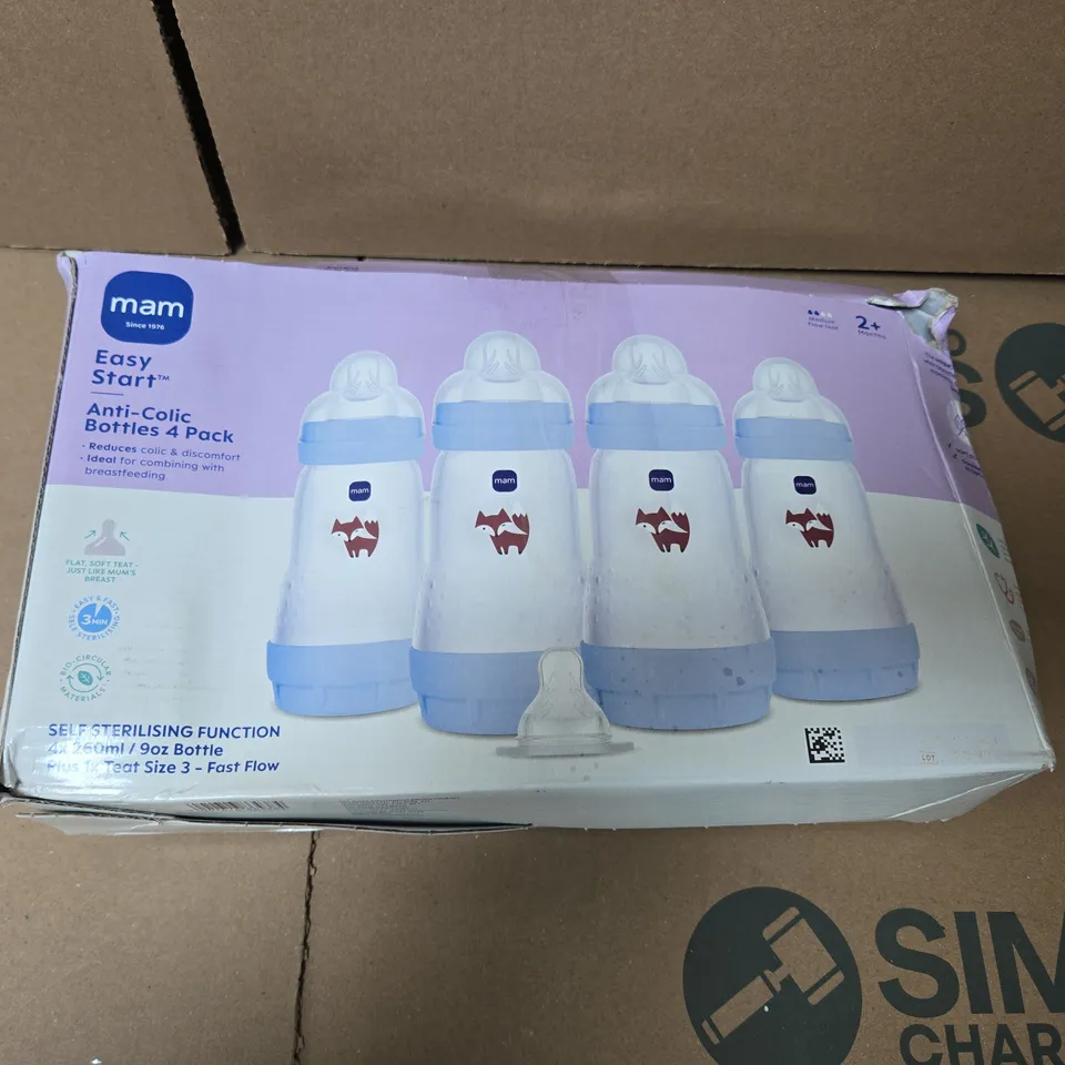 MAM EASY START ANTI-COLIC BOTTLES 4 PACK – 260ML (9OZ)