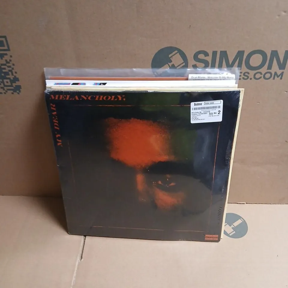 APPROXIMATELY 10 ASSORTED VINYL RECORDINGS TO INCLUDE; THE WEEKND, THE MARTIN HARLEY BAND, STEVE WINWOOD, DEAN MARTIN AND ALEXANDER O'NEAL