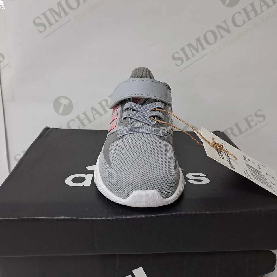 BOXED ADIDAS RUNFALCON 2.0 GREY KIDS TRAINERS - SIZE 6K
