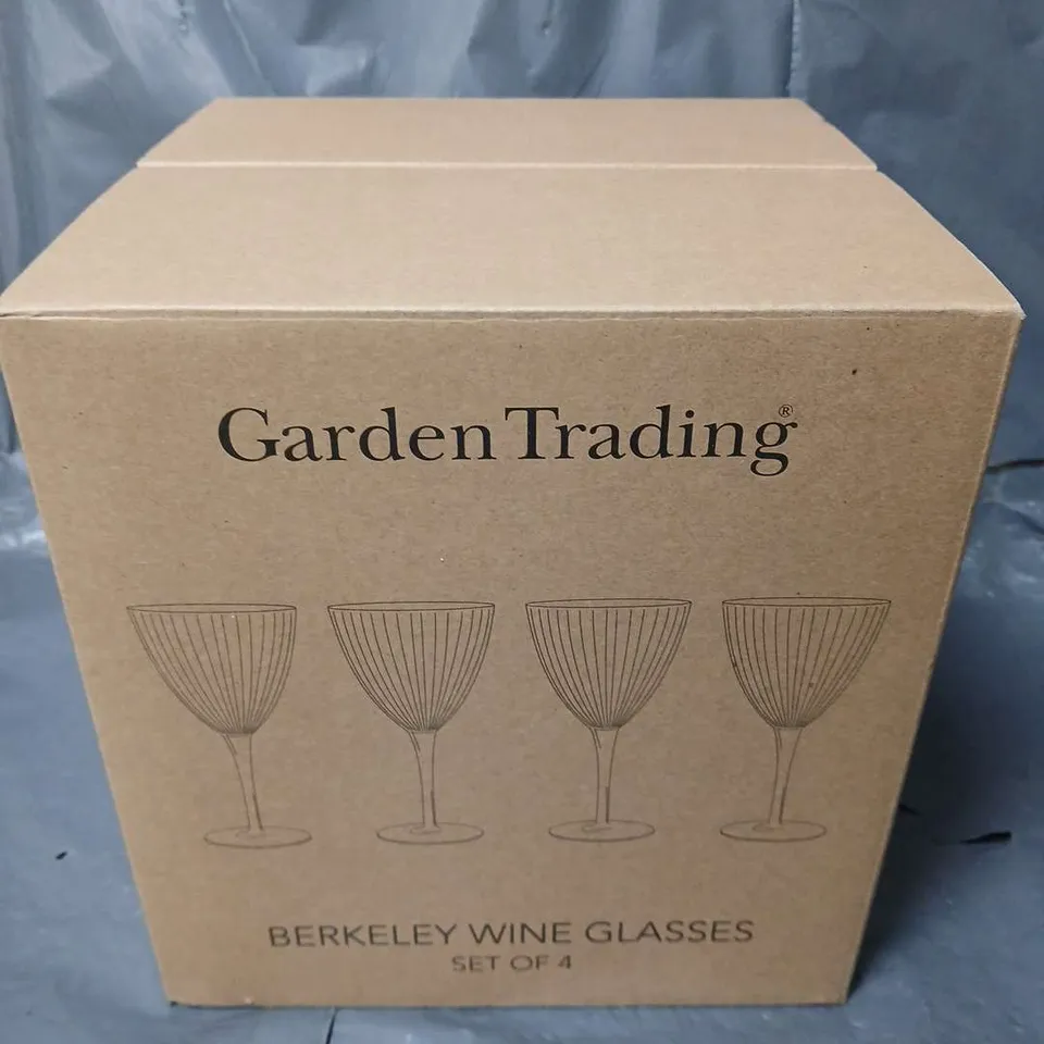 BOXED GARDEN TRADING BERKELEY WINE GLASSES (SET OF 4) - COLLECTION ONLY