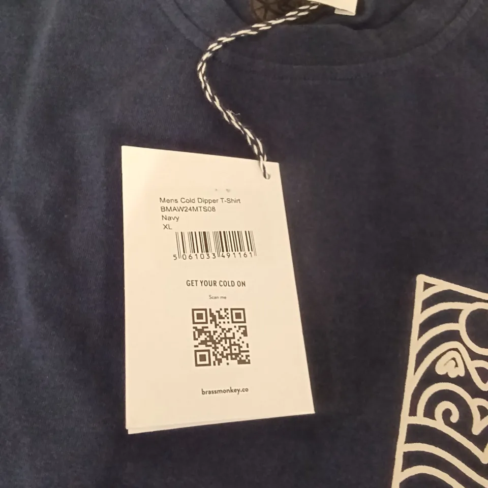 BOX OF BRASS MONKEY T-SHIRTS - NAVY SIZE XL APPROXIMATELY 9