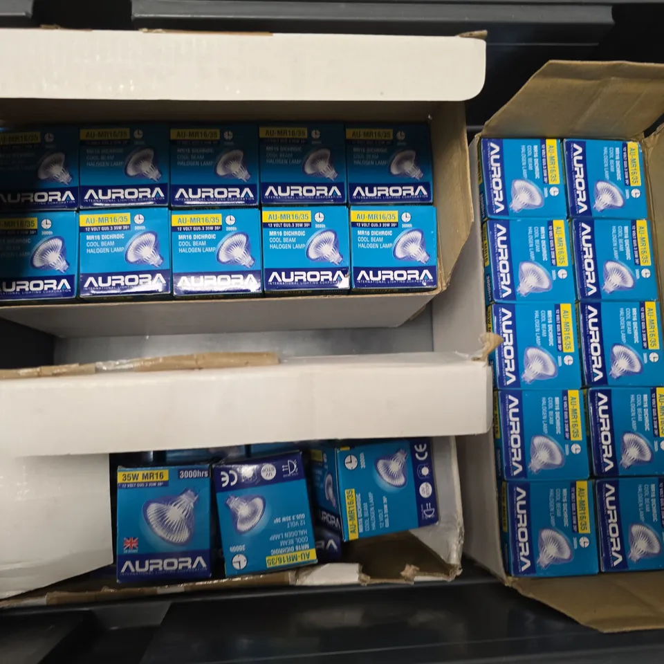 APPROXIMATELY 50 BOXED AURORA 3000HRS 35W MR16 BULBS