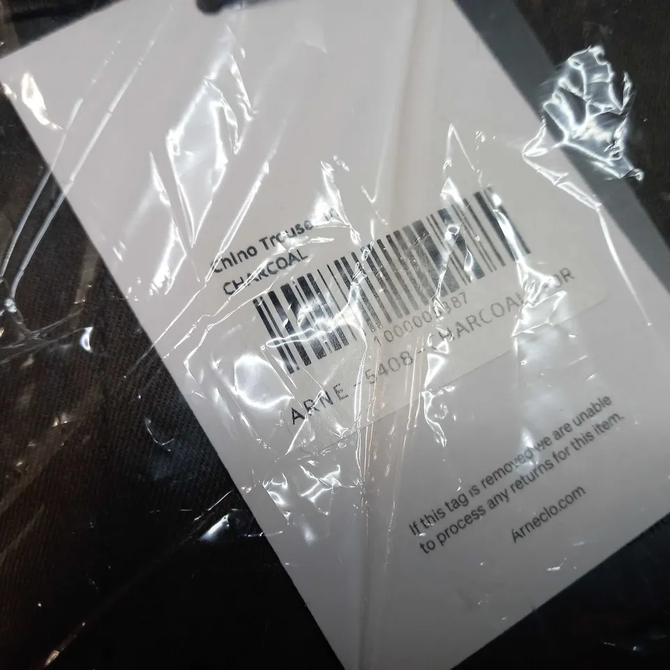 PACKAGED ARNE CHARCOAL CHINO TROUSERS - SIZE 30R