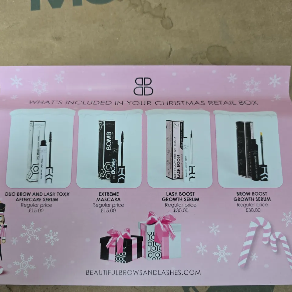 BOXED BEAUTIFUL BROWS & LASHES TIS THE SEASON TO BE BEAUTIFUL 4PC GIFT SET