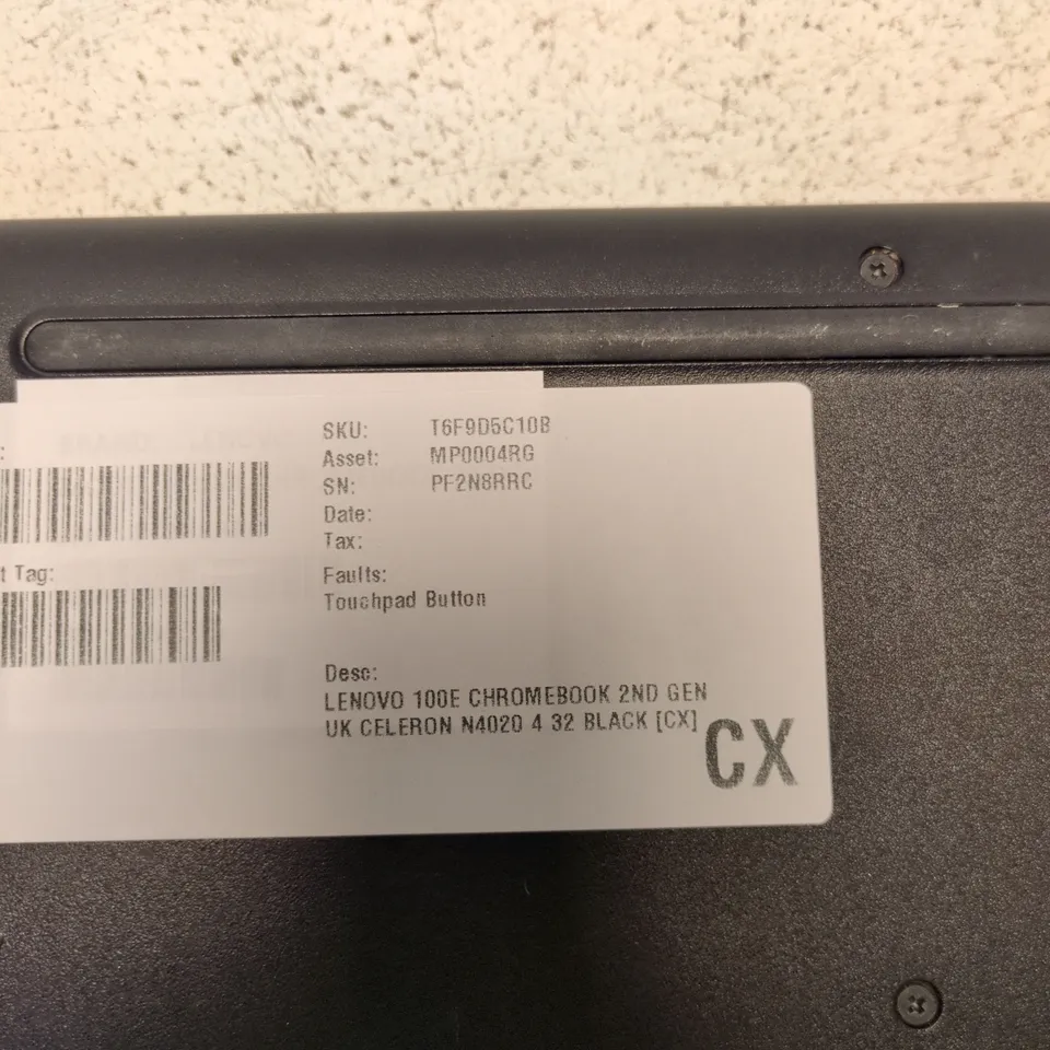 LENOVO 100E CHROMEBOOK 2ND GEN – UK KEYBOARD, BLACK, 4GB RAM / 32GB EMMC