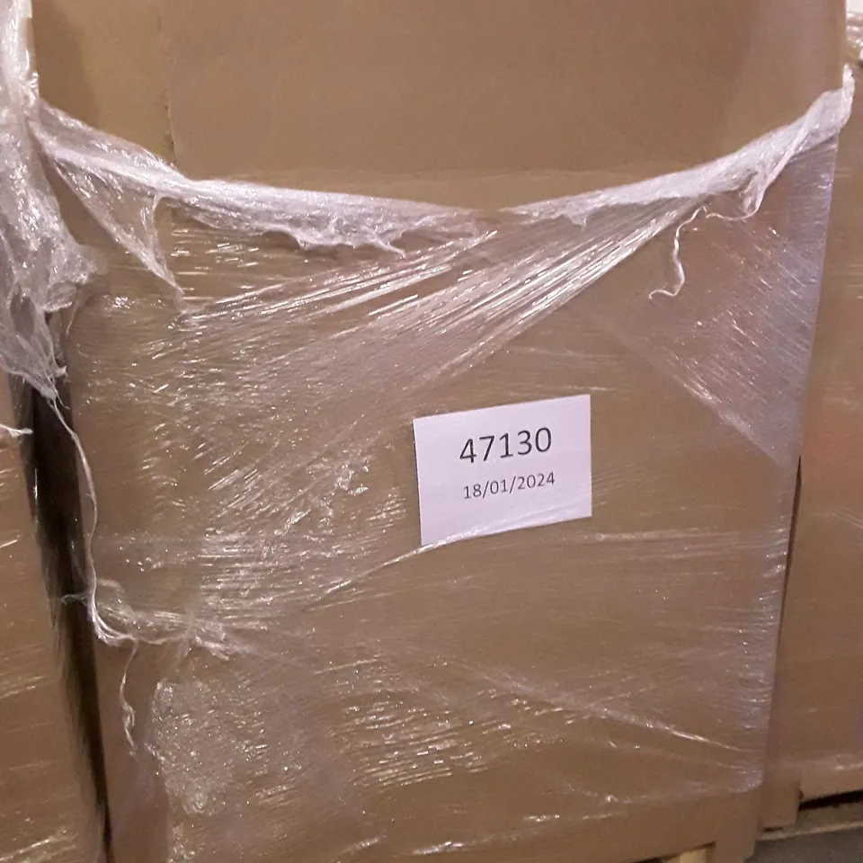 PALLET OF ASSORTED PRODUCTS INCLUDING TOILET SEAT, METAL SHOE RACK, COMPUTER DESK, METAL BED FRAME, ENYAA MOP & BUCKET 