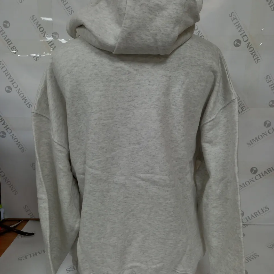 ADANOLA SPORTS EMBROIDED OVERSIZD HOODIE IN LIGHT GREY MELANGE - XS