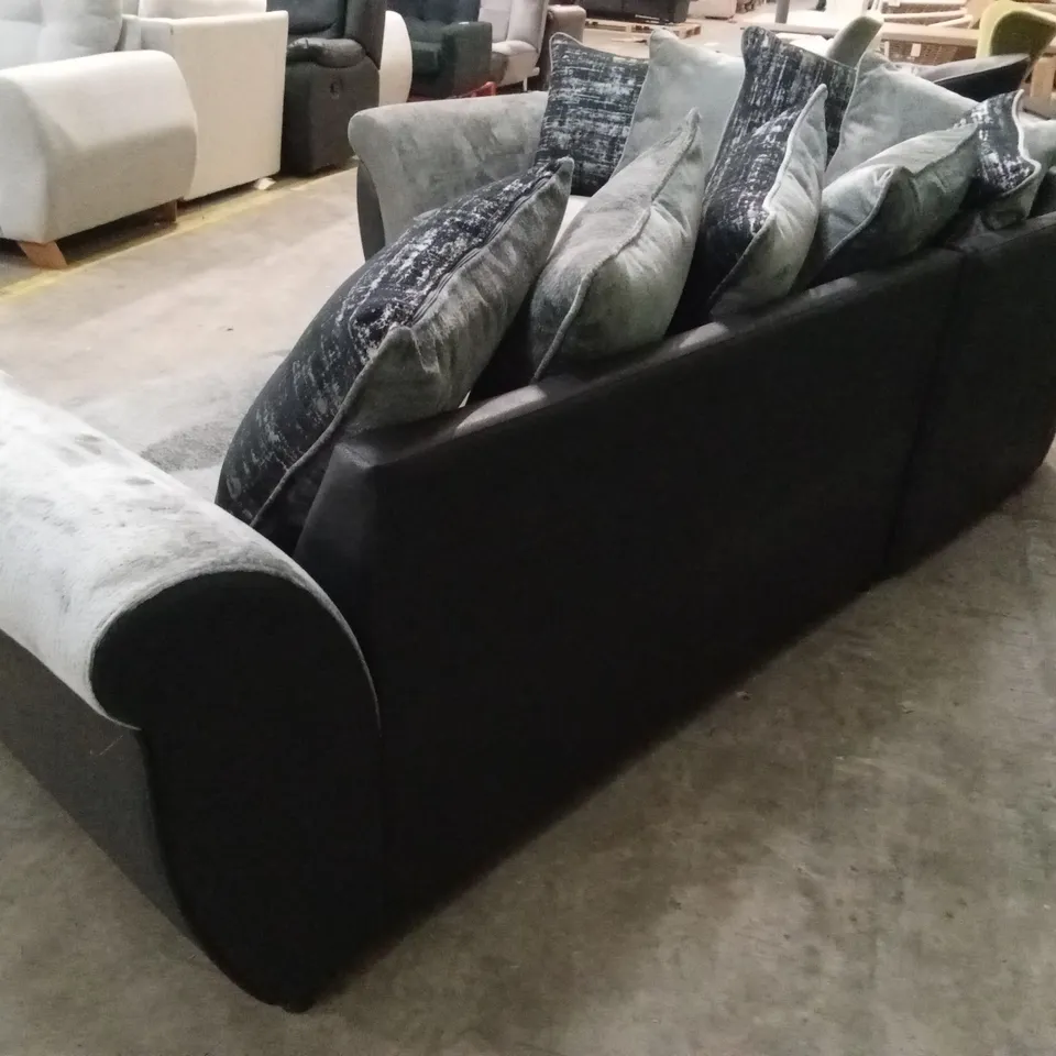 LANA FABRIC AND FAUX LEATHER LEFT HAND CORNER GROUP SOFA RRP £1109