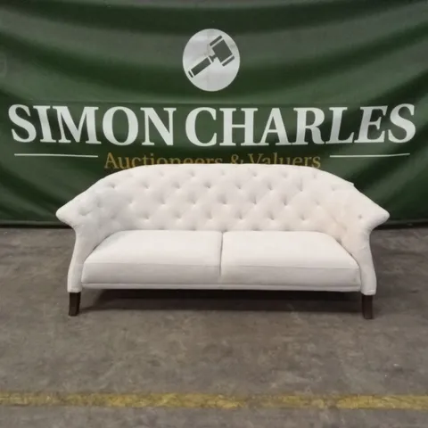 DANETTI LUXE IVORY CHENILLE 3 SEATER SOFA