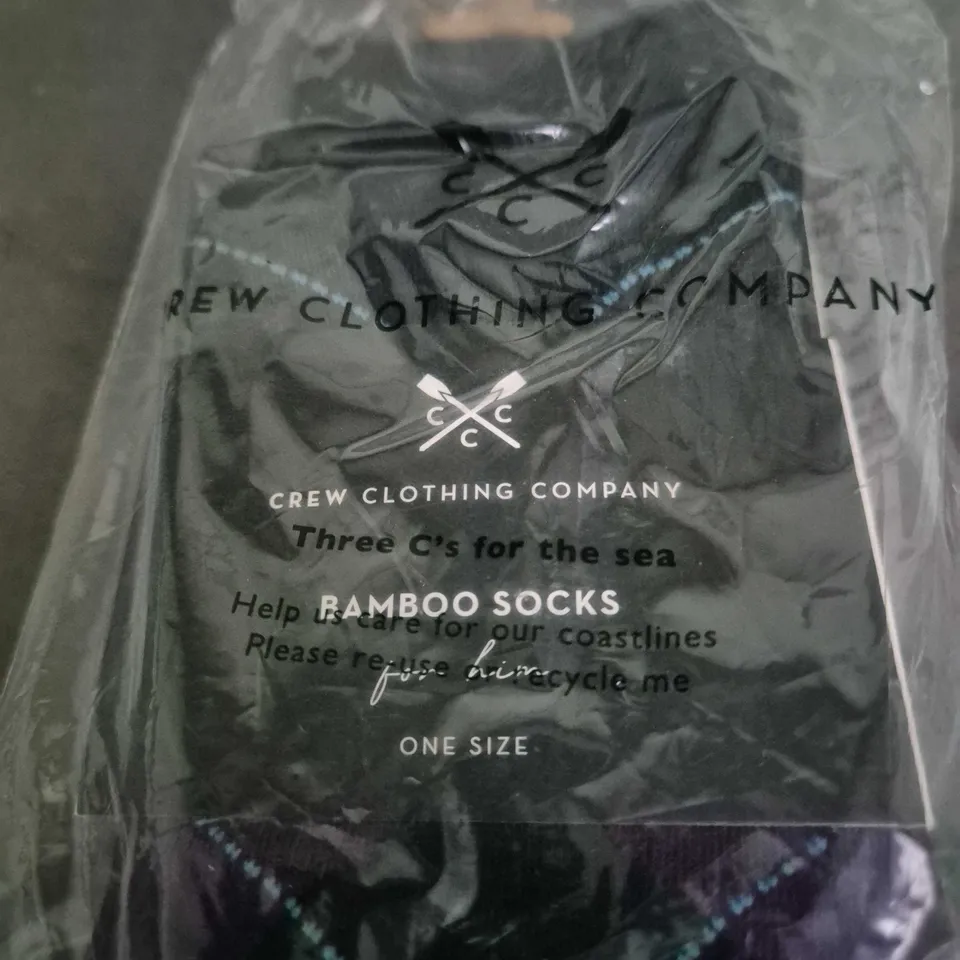 CREW CLOTHING COMPANY BAMBOO SOCKS ONE SIZE 3 PACK