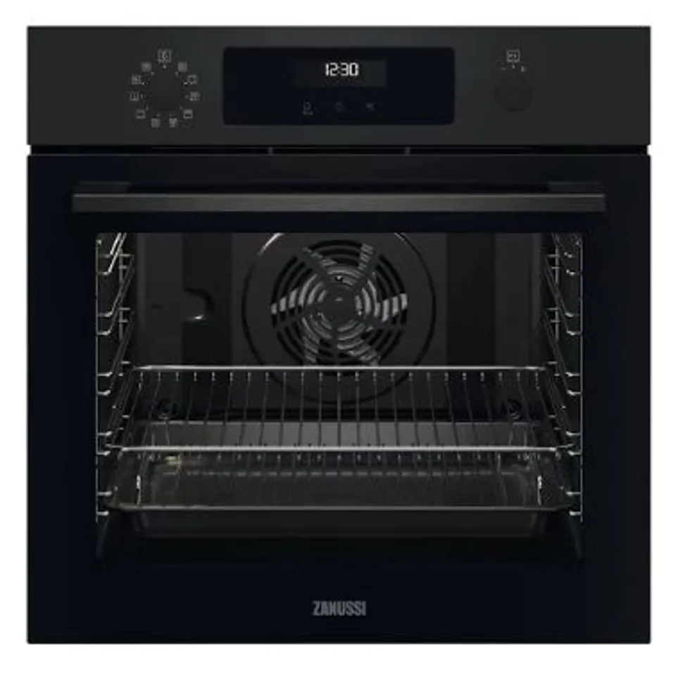 ZANUSSI INTEGRATED SERIES 60 ELECTRIC SINGLE OVEN - BLACK MODEL ZOPNX6K2 RRP £417