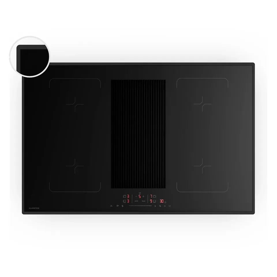 BOXED KLARSTEIN VELAIRE FLEX 80CM 4 RING INDUCTION HOB WITH EXTRACTOR BLACK