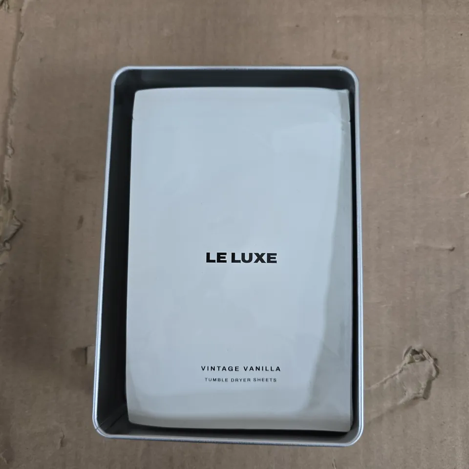 LE LUXE VINTAGE VANILLA TUMBLE DRYER SHEETS 20PCS  – TIN