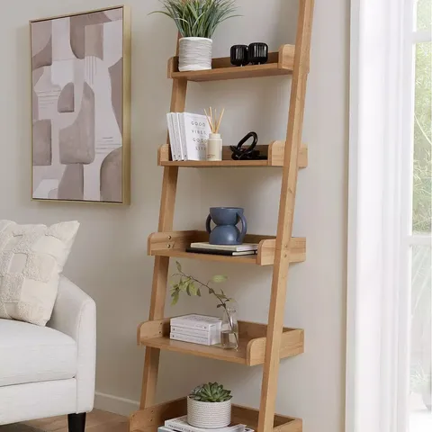 REBEL LADDER SHELF IN OAK - COLLECTION ONLY