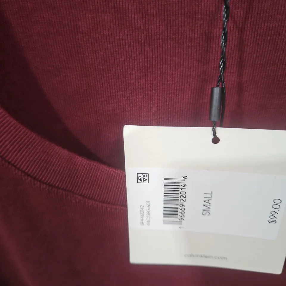 CALVIN KLEIN WOMEN'S BURGUNDY KNIT DRESS – SIZE SMALL