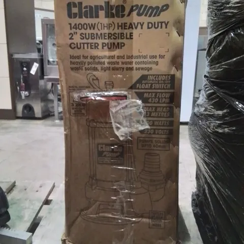 BOXED CLARKE PUMP 1400W HEAVY DUTY 2" SUBMERSIBLE CUTTER PUMP