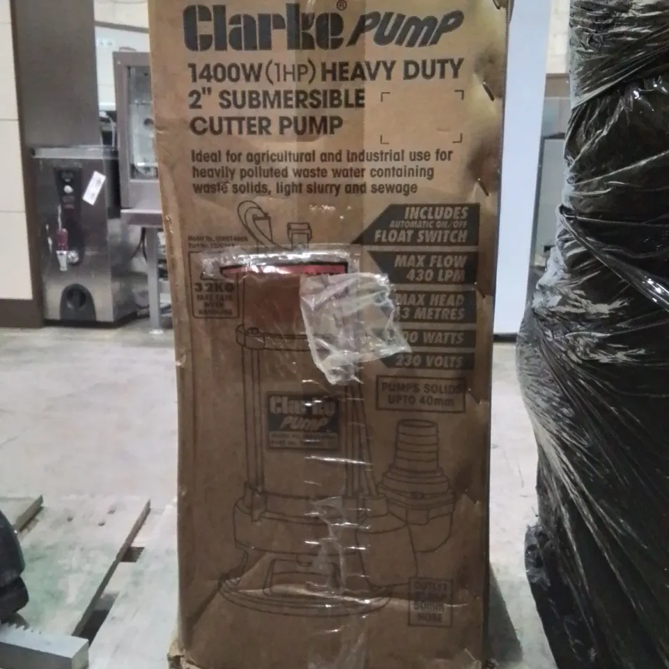 BOXED CLARKE PUMP 1400W HEAVY DUTY 2" SUBMERSIBLE CUTTER PUMP