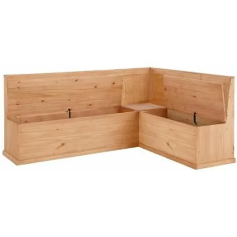 BOXED LOFT24 SARA 4 SEATER SOLID PINE WOOD L-SHAPED CORNER BENCH (2 BOXES)