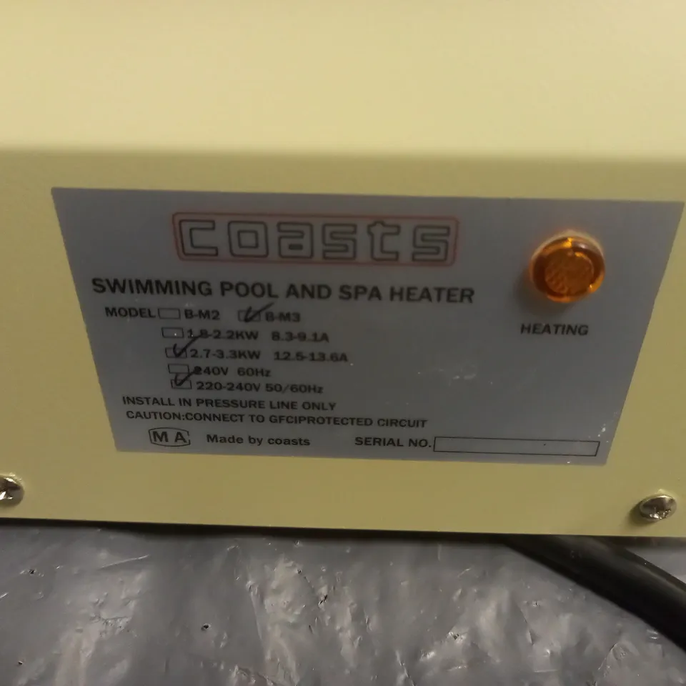 COASTS SWIMMING POOL AND SPA HEATER