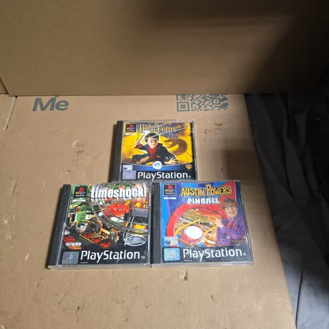 3 X PLAYSTATION 1 GAMES INCLUDING HARRY POTTER AND THE CHAMBER OF SECRETS AND AUSTIN POWERS PIN BALL 