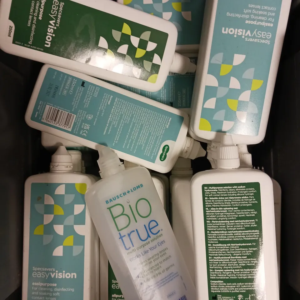 APPROXIMATELY 25 ASSORTED CONTACT LENS LIQUID SOLUTIONS - COLLECTION ONLY