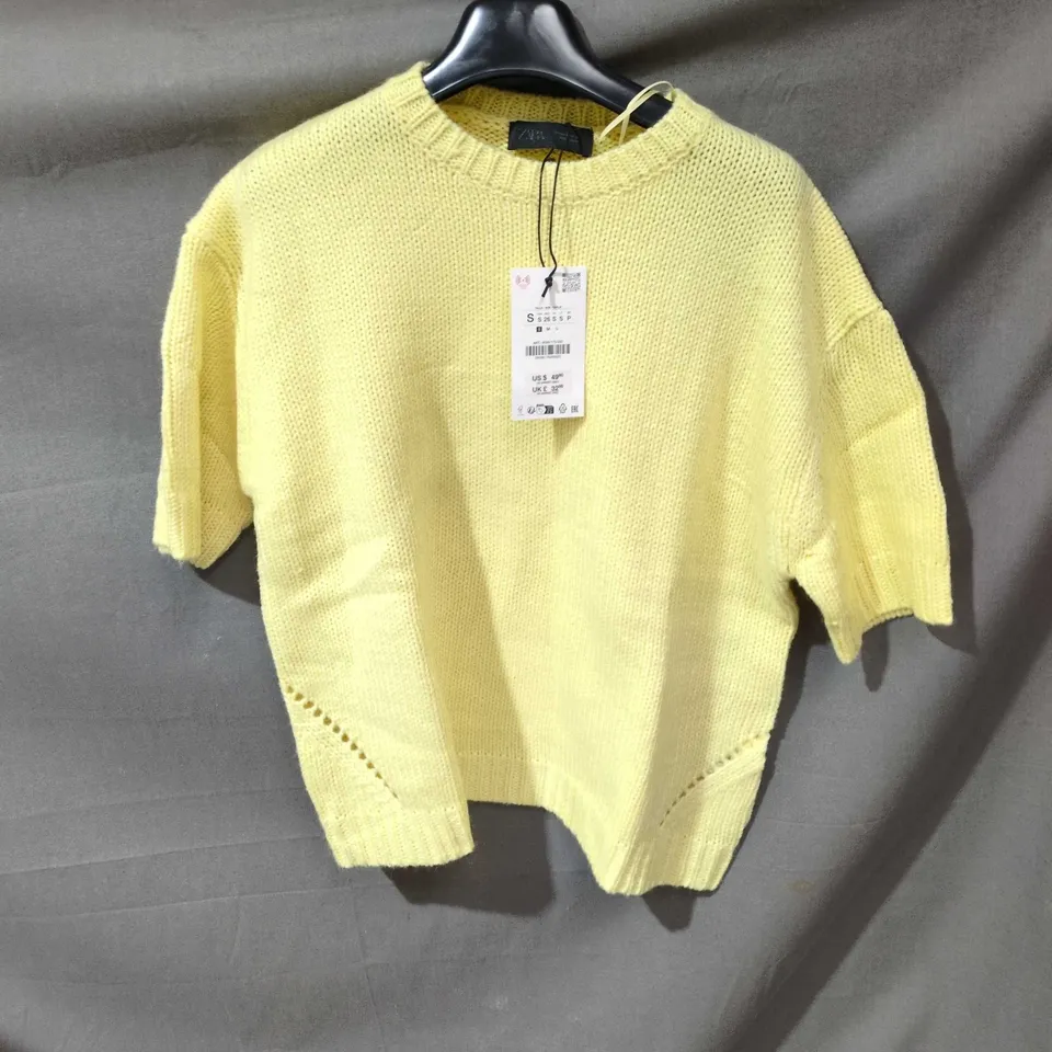 ZARA KNIT JUMPER – YELLOW, WOMEN’S, SIZE S