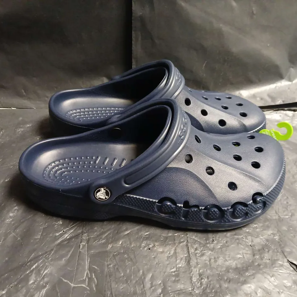 PAIR OF CROCS NAVY CLOGS WITH HEEL STRAP - SIZE M8/W9